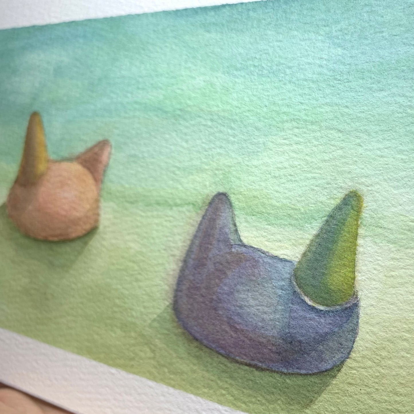 Watercolor Painting: Morphi's Feline Charade - MorphiArtForge