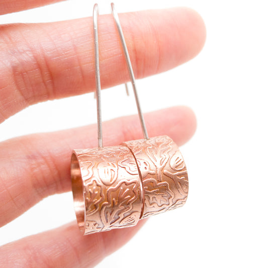 Copper Radiance: Dangle Earrings, MorphiArtForge, Morden Art Jewelry