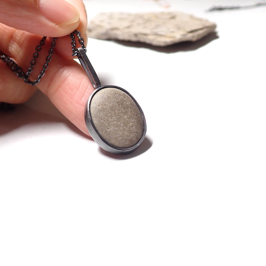 Beach Bounty: Pebble Necklace Pendant #01