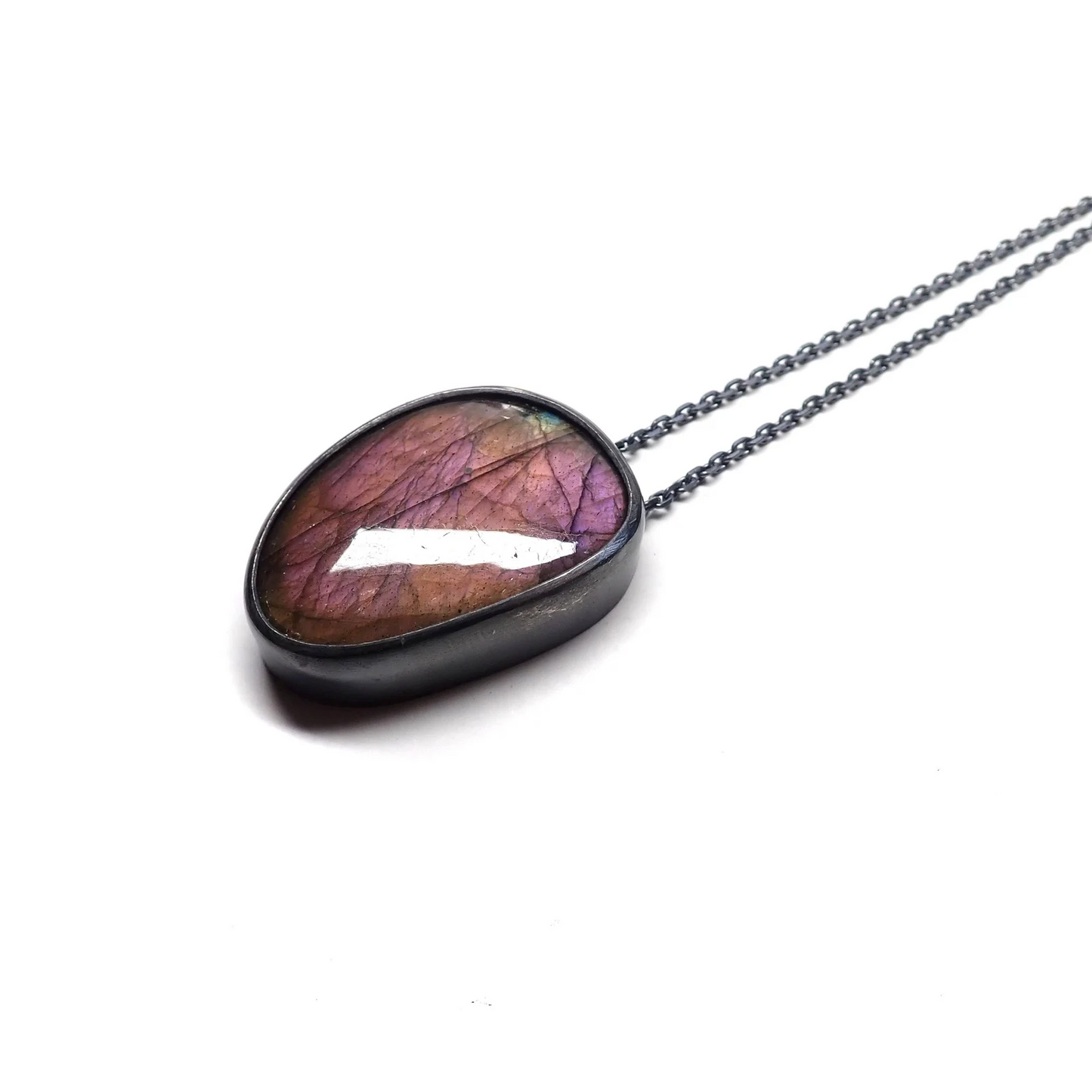 handmade Necklace with a purple labradorite