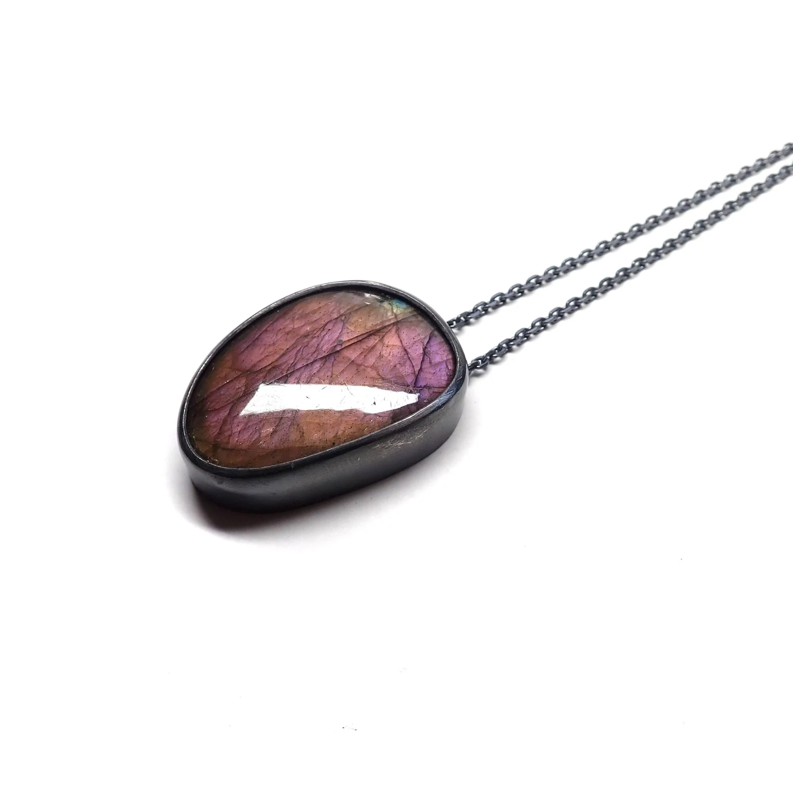 handmade Necklace with a purple labradorite