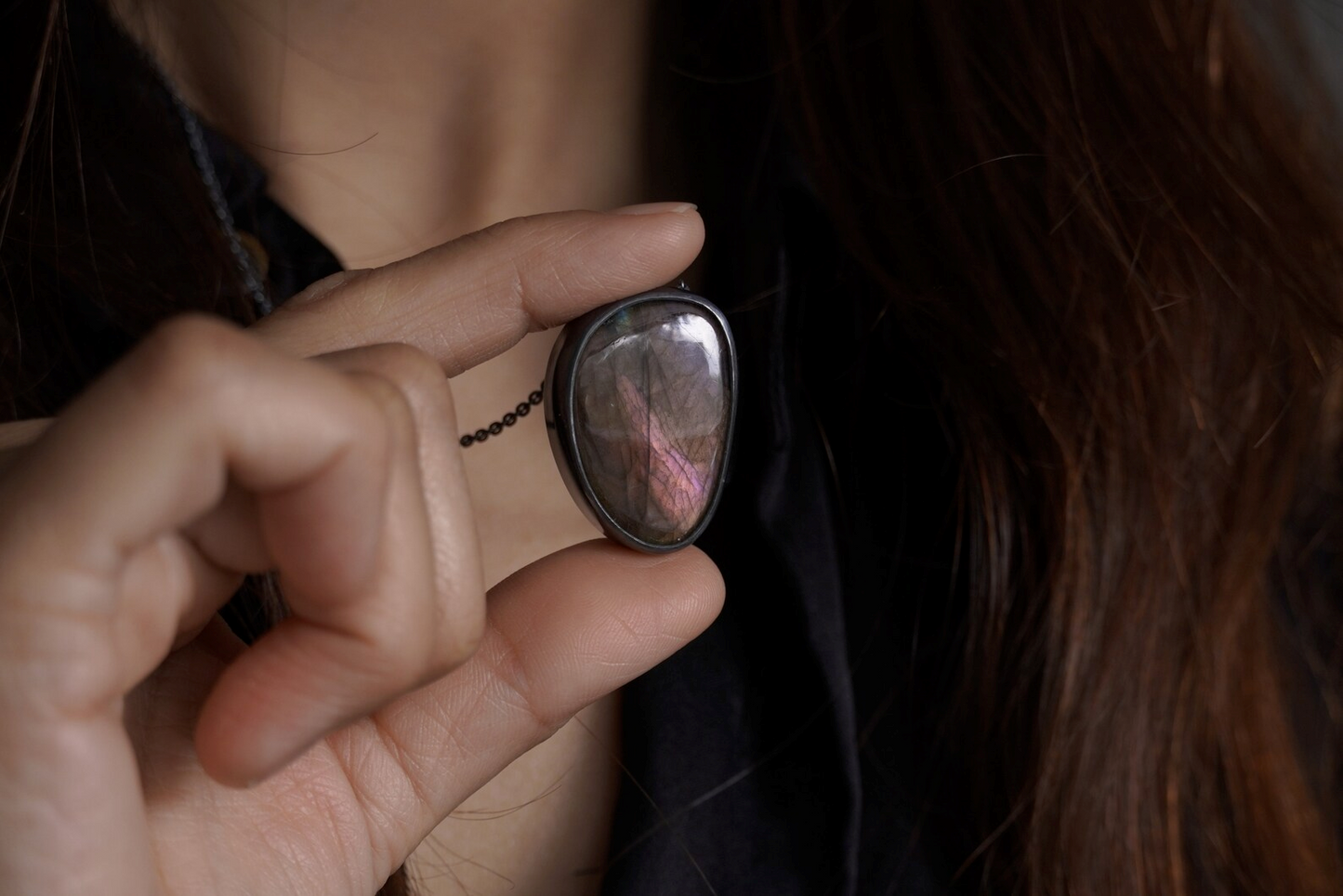 Purple Labradorite Pendant Necklace