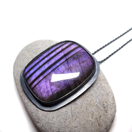 Purple Labradorite Pendant Necklace #2