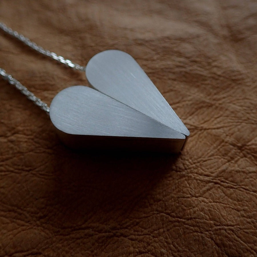 Unified Love: Silver Heart Pendant Necklace - MorphiArtForge ArtJewelry