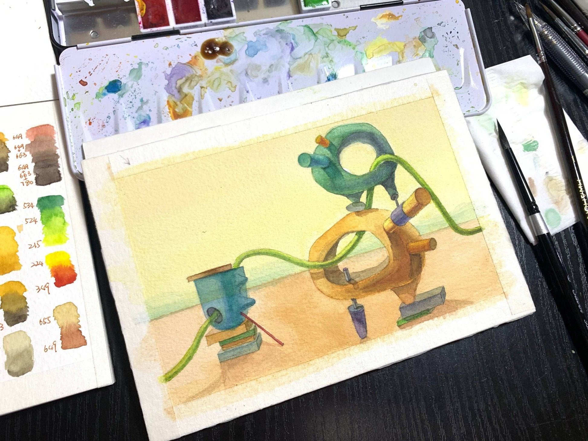 Watercolor Painting: Stacking Up for Adventure - MorphiArtForge